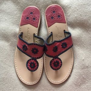 Navy and Red Jack Rogers Sandals